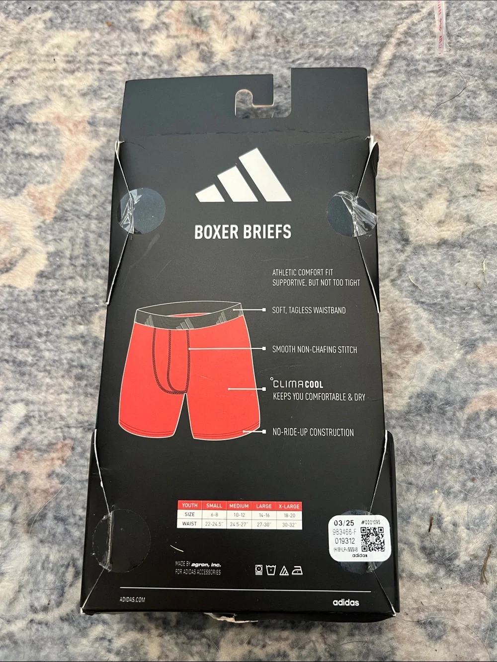 adidas Youth Boxer Briefs Pack - Teal & Gray